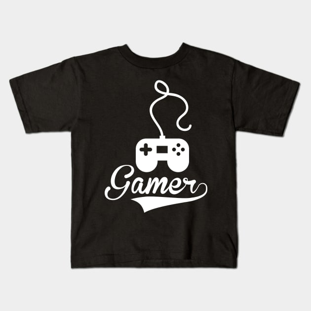 Gamer White Kids T-Shirt by marcusmattingly